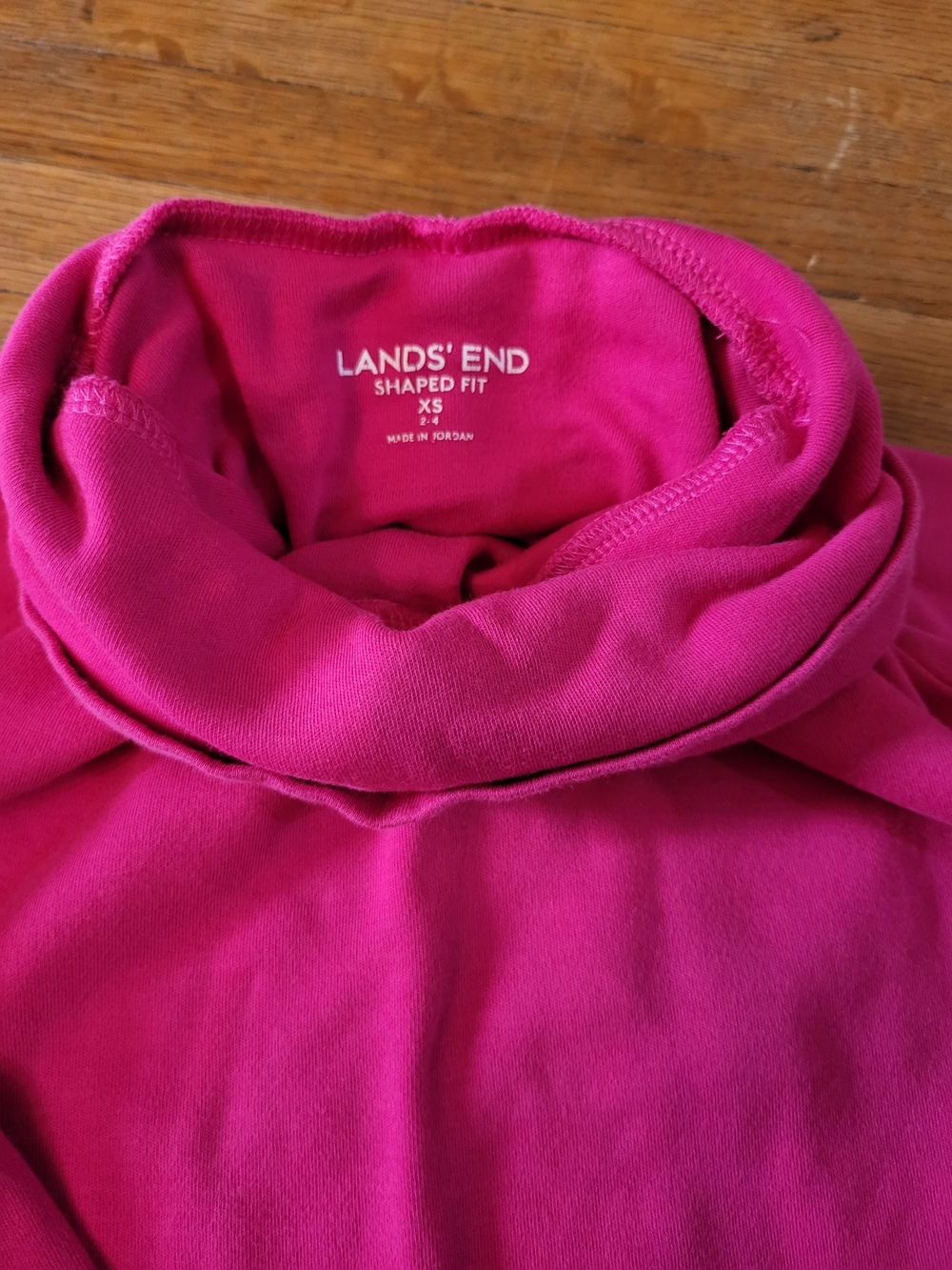 Lands' End Hot Shaped Fit Pink Turtleneck Long Sleeve Top - Picture 2 of 5